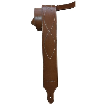 Bretelle de guitare BG 76 en cuir fait main | Patrick Bléses
